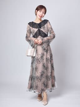 cross lace flower dress